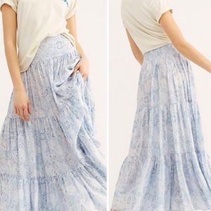 Free People Jeannette Maxi Skirt Misty Paisley